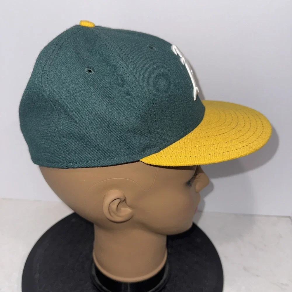New Era 59FIFTY Oakland Athletics MLB Fitted 7 1/4  Cap Hat Green/Yellow nwot